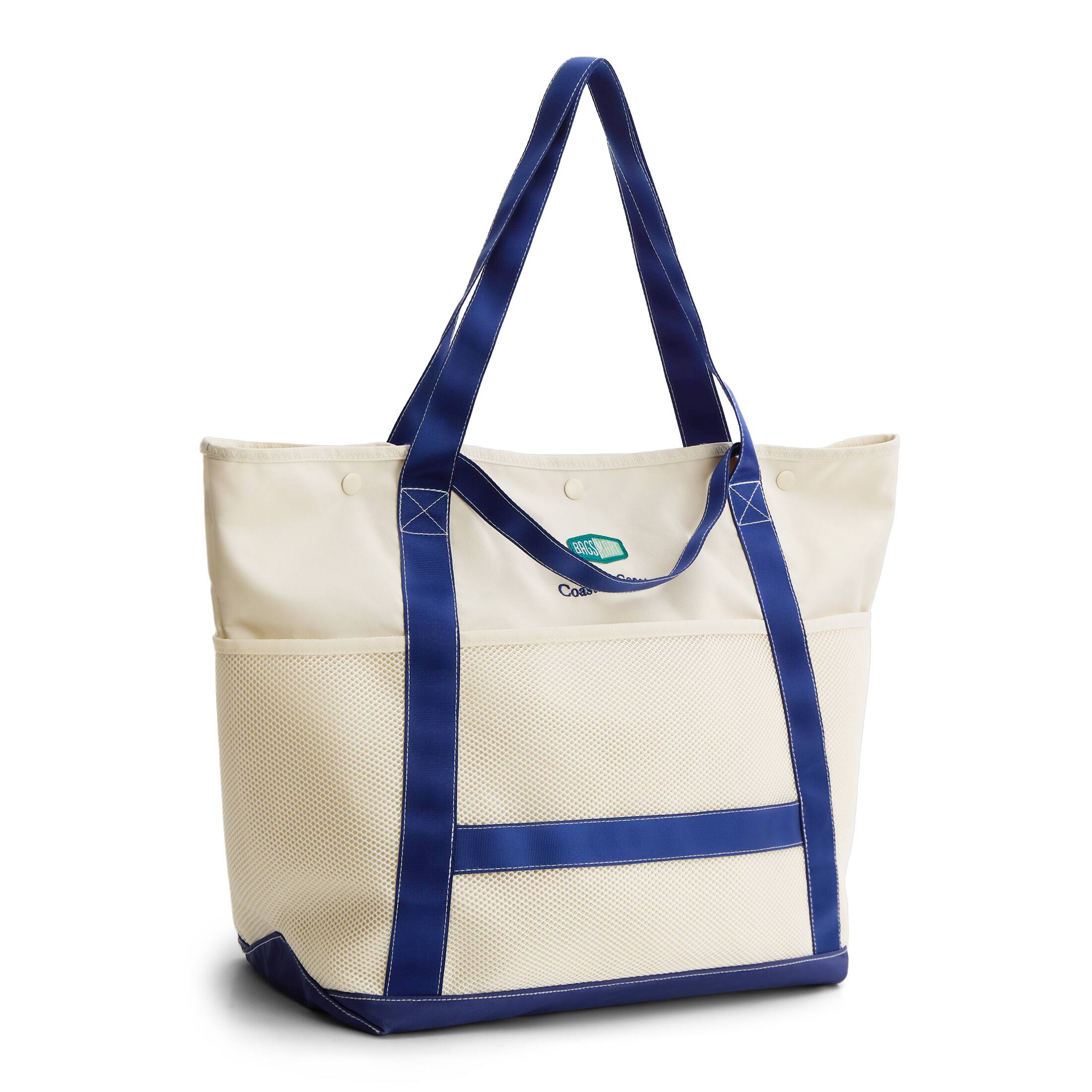 Angle. Bagsmart - Coast 40L Beach Tote, Lightweight Water-Repellent Tote for Beach, Travel & Everyday Use - Ivory.