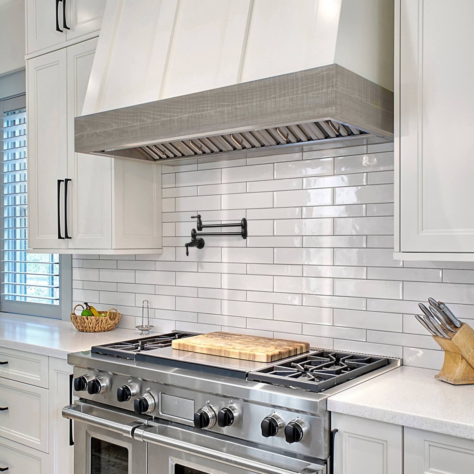 Alt View 5. Akicon - Akicon 42 inch Ducted 1200-CFM  Range Hood Insert with 4-Speed Fan, 3 Led Lights and Baffle Filter - Stainless steel.