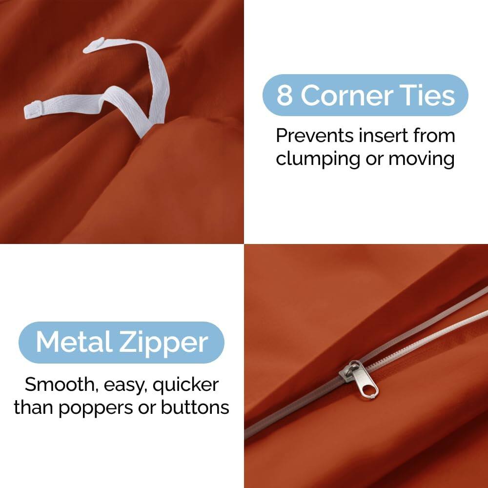 8 Corner Ties  
Prevents insert from clumping or moving  

Metal Zipper  
Smooth, easy, quicker than poppers or buttons