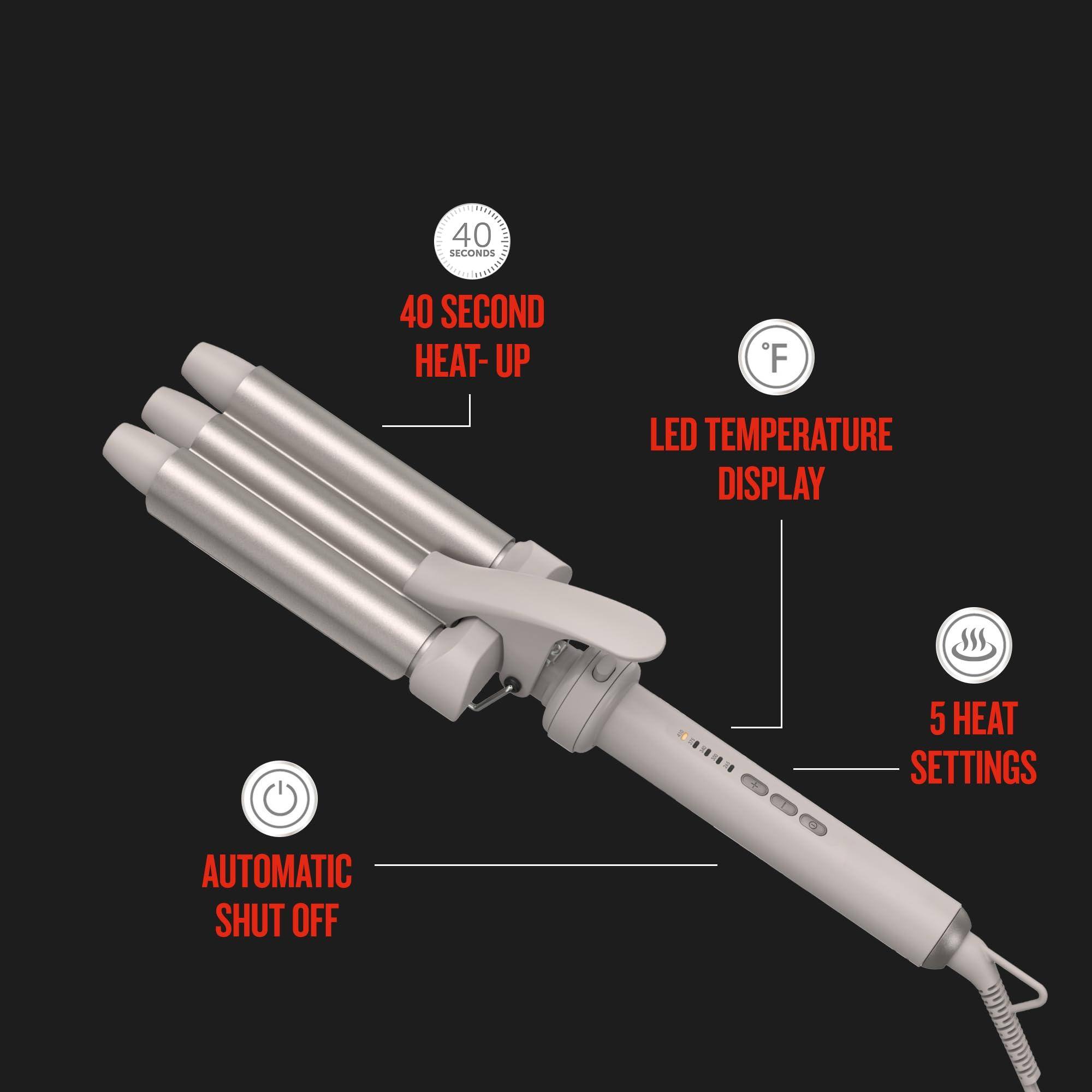 40 SECOND HEAT-UP  
LED TEMPERATURE DISPLAY  
5 HEAT SETTINGS  
AUTOMATIC SHUT OFF