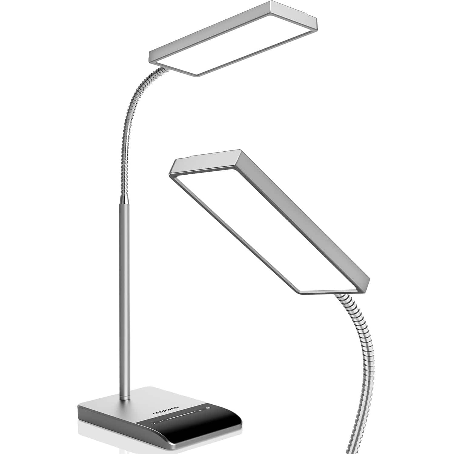FINEAK - Eye-Caring LED Desk Lamp-50 Modes, Flexible Gooseneck - Gray