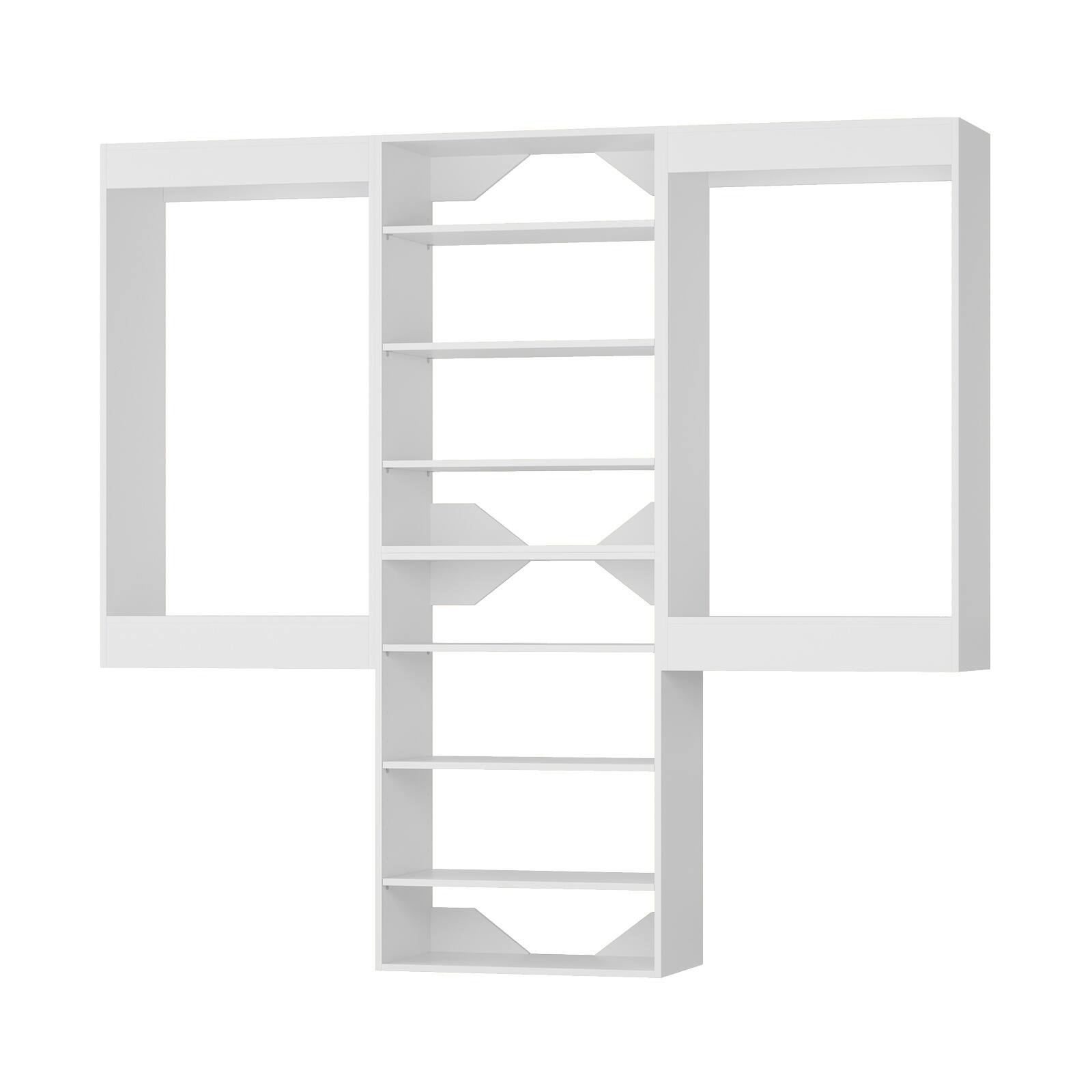 Alt View 5. Roomtec - Roomtec 96 in White Modular Closet System Unit-Customizable Wall Mounted Walk-In Closets for Bedroom or Walk-in Closet - White.