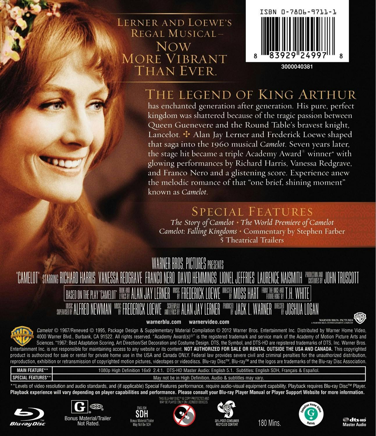 Back. Camelot: 45th Anniversary (Blu-ray Anniversary Edition) [Blu-ray].