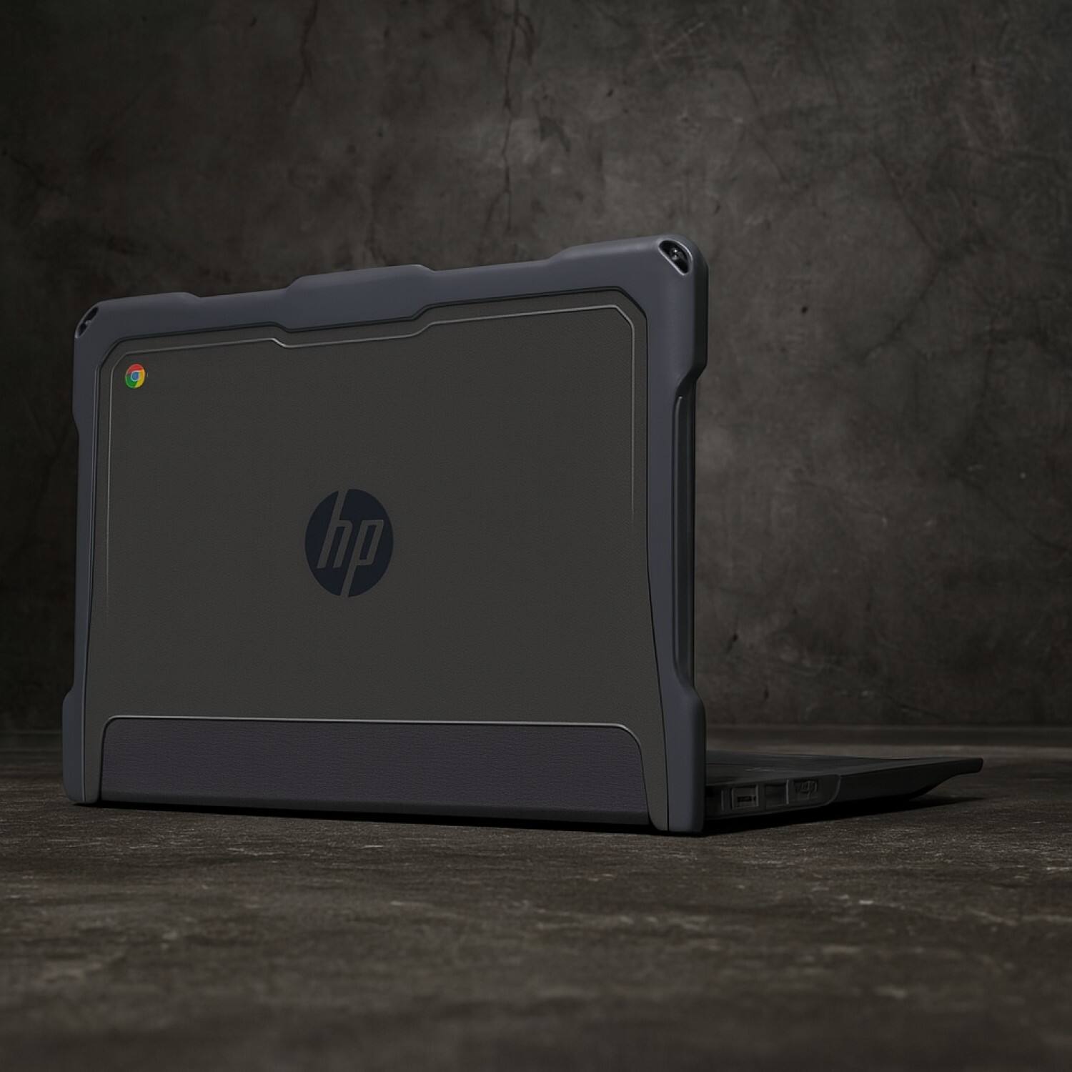 Angle. SaharaCase - HP Fortis G1M/Flip G1M Chromebook (2in1) Case | Ultra Shield Design | Shock-Absorbing Corners | Venture Series - Clear/Black.