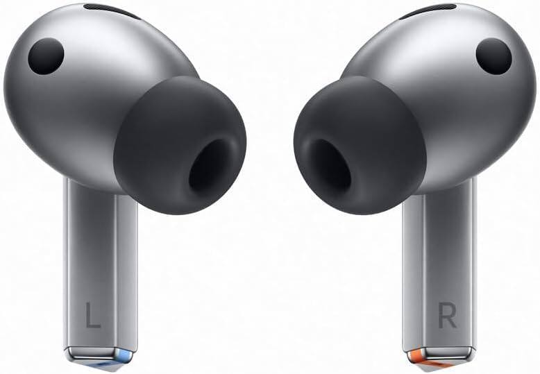 Left. Samsung - Samsung Galaxy Buds3 Pro Wireless Earbud Headphones  - Silver (International Version) - Silver.