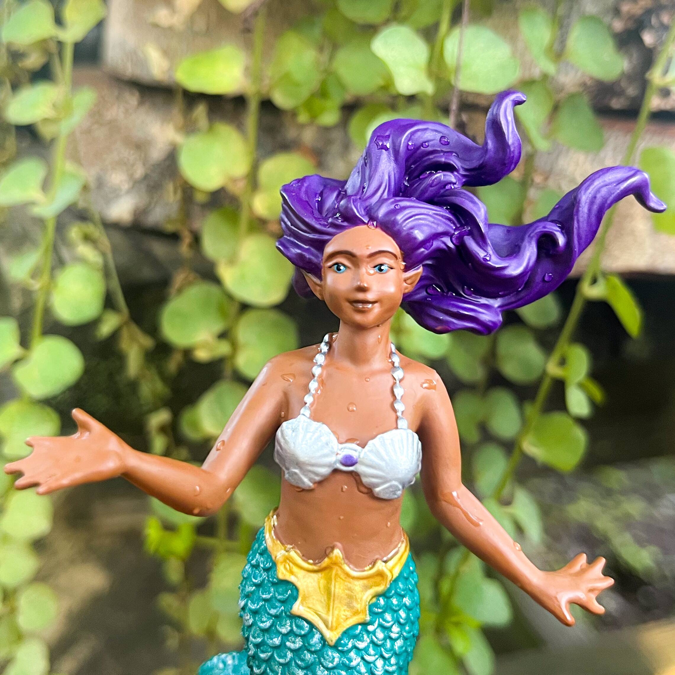Angle. Safari Ltd. - Purple Hair Mermaid Toy Figurine.