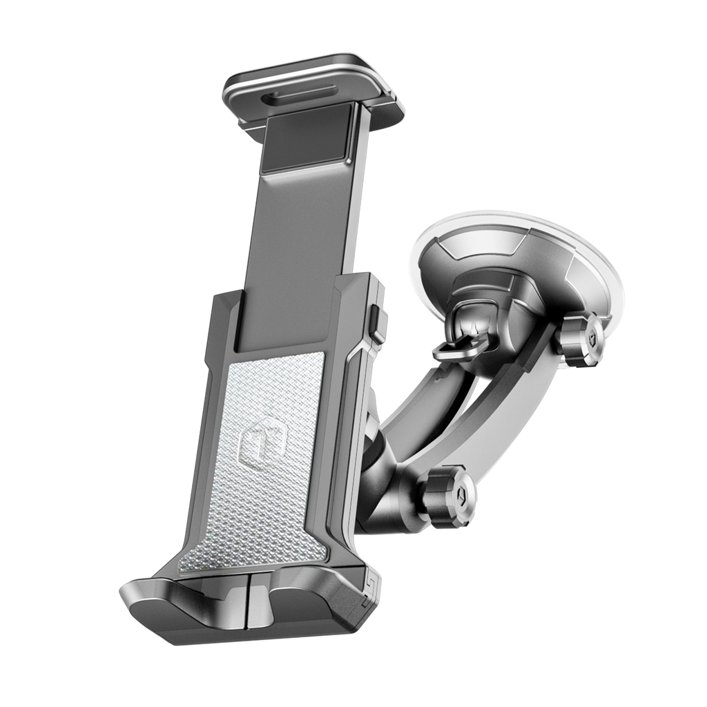 Front. ToughTested - ToughTested Tablet & Phone Car Mount for Dashboard & Windshield, 360° Adjustable Suction Holder, Fits up to 12.5" - Black.