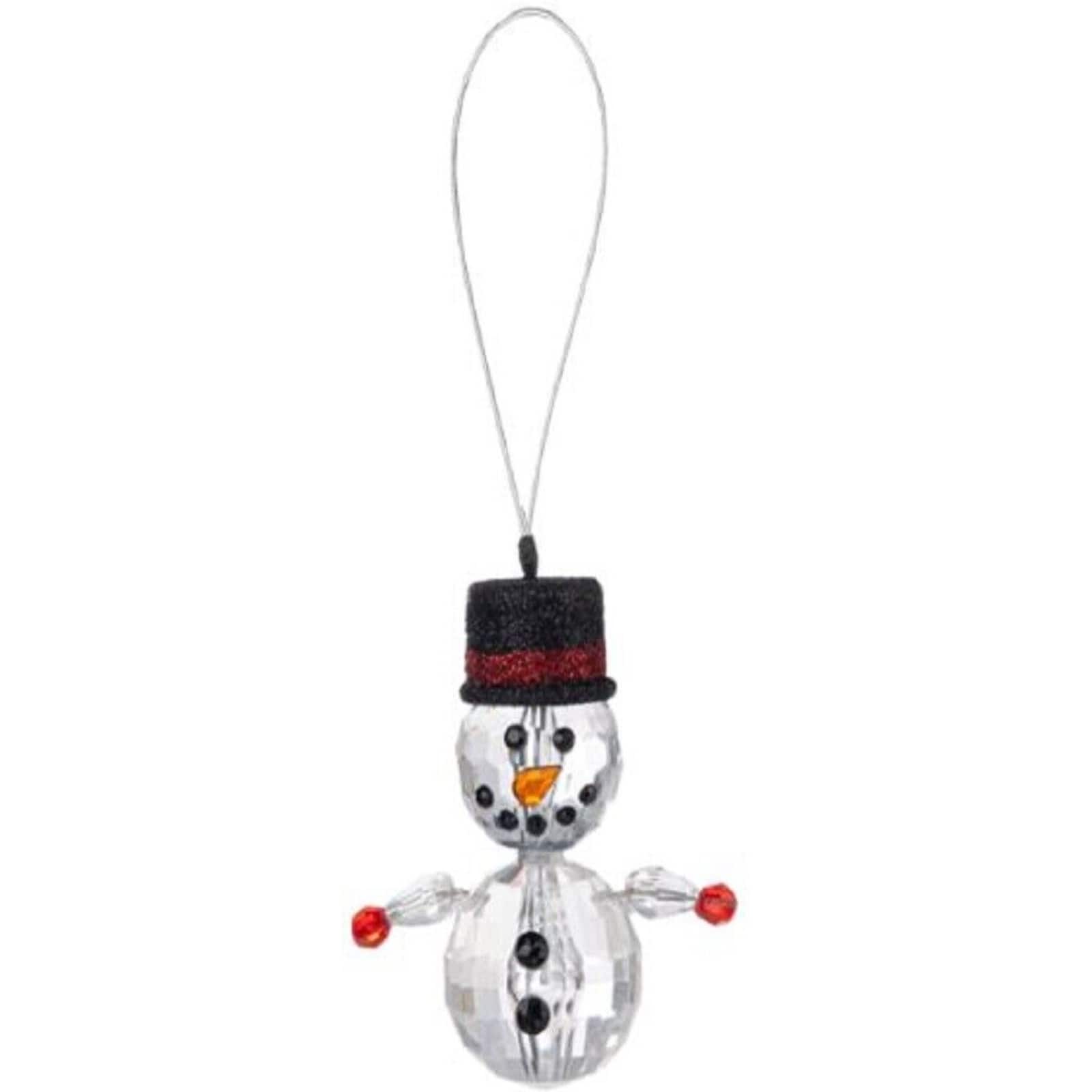 Ganz - Snowman Acrylic Christmas Tree Ornament 2.4 Inch - Clear