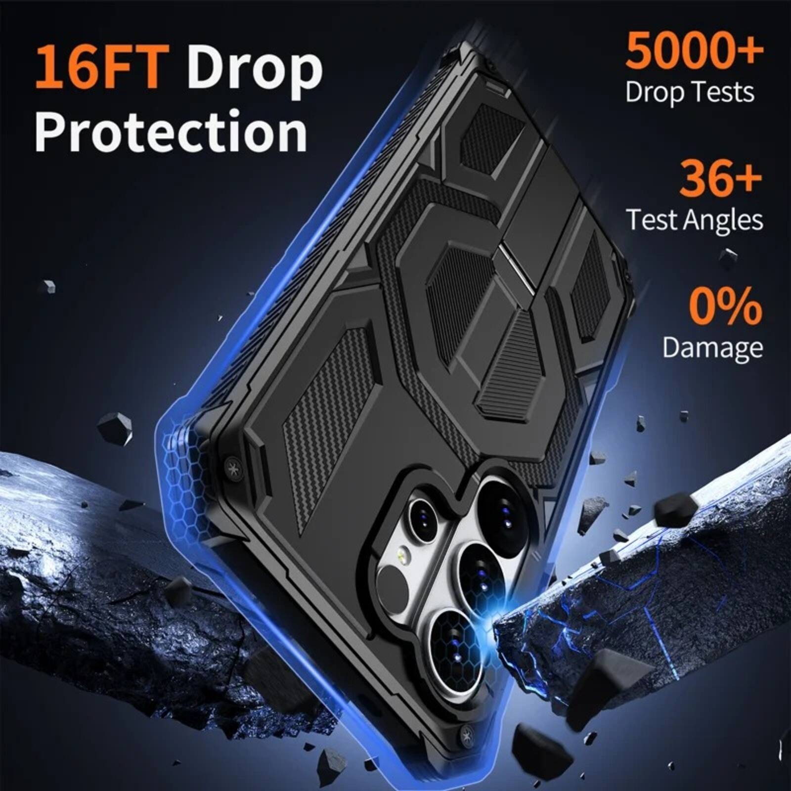 16FT Drop Protection  
5000+ Drop Tests  
36+ Test Angles  
0% Damage