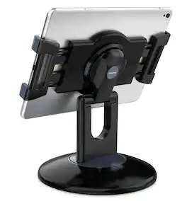 FINEAK - 360° Rotating Retail Kiosk POS Stand, Heavy Duty iPad Holder Fits 6-13" Tablets - Black