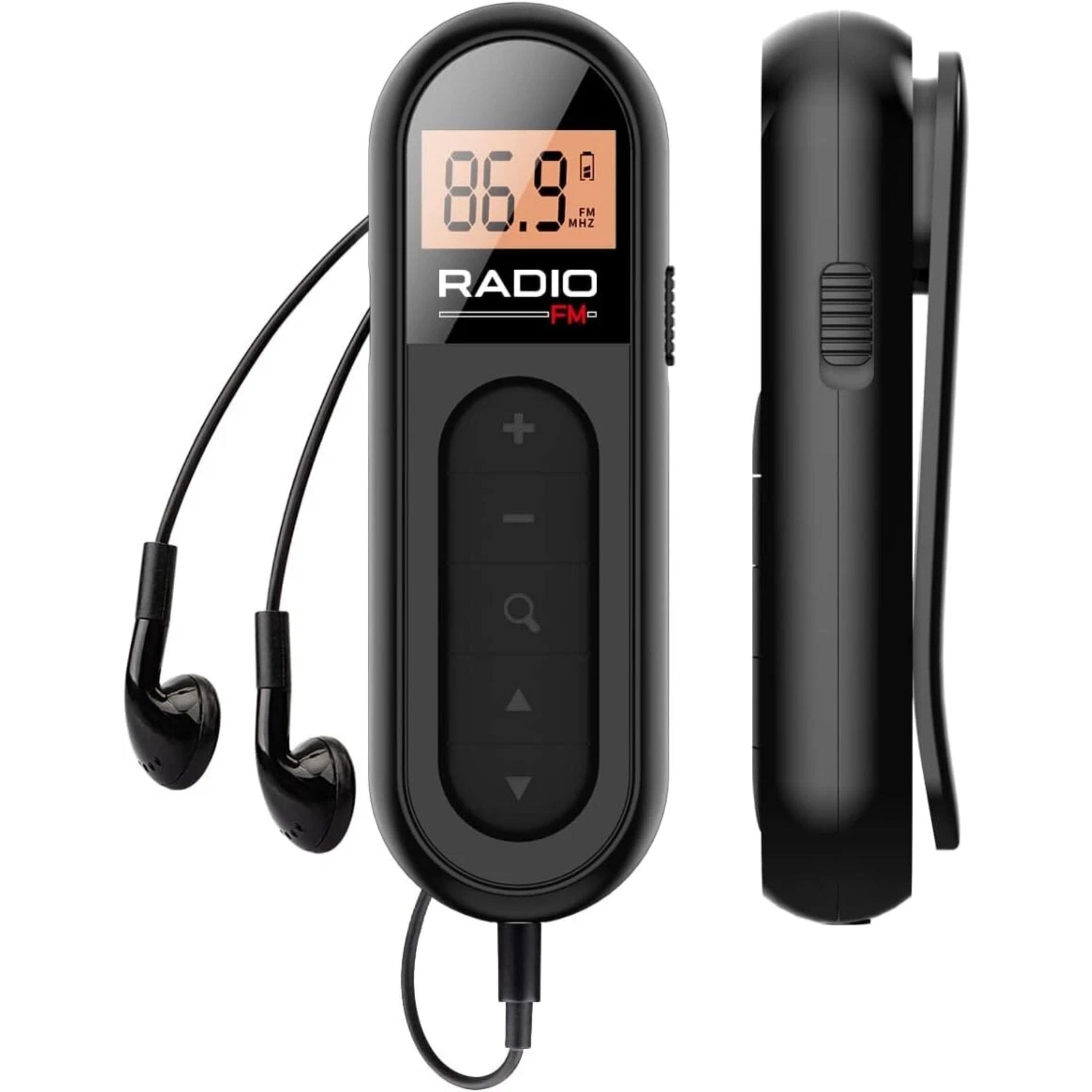 Kitcheniva - Mini Digital Portable Pocket LCD FM Radio Stereo USB Rechargeable With Earphone