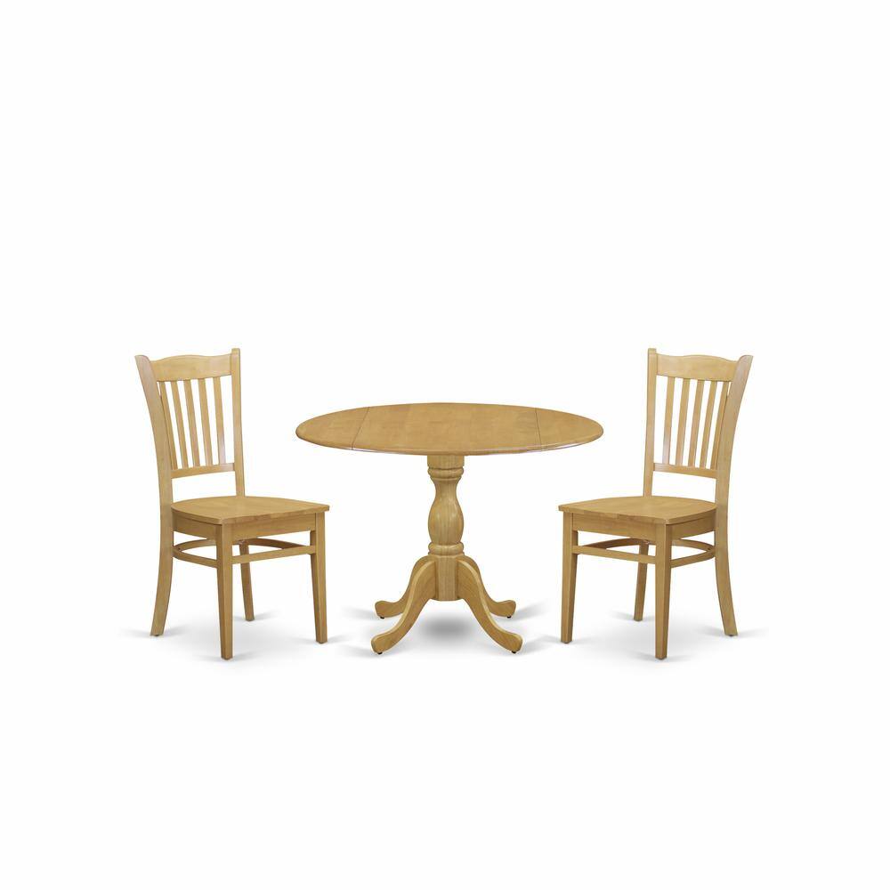 Left. East West Furniture - East West Furniture DMGR3-OAK-W 3 Piece Dining Room Table Set - Oak Dining Room Table and 2 Oak Modern Dining Room - Oak.