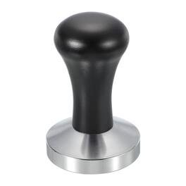 Unique Bargains - 58mm Coffee Tamper, Stainless Steel Espresso Press Tamper with Wooden Handle for Coffee Shop Restaurant - Black