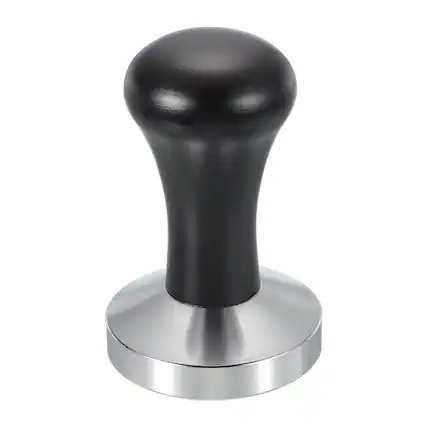 Front. Unique Bargains - 58mm Coffee Tamper, Stainless Steel Espresso Press Tamper with Wooden Handle for Coffee Shop Restaurant - Black.