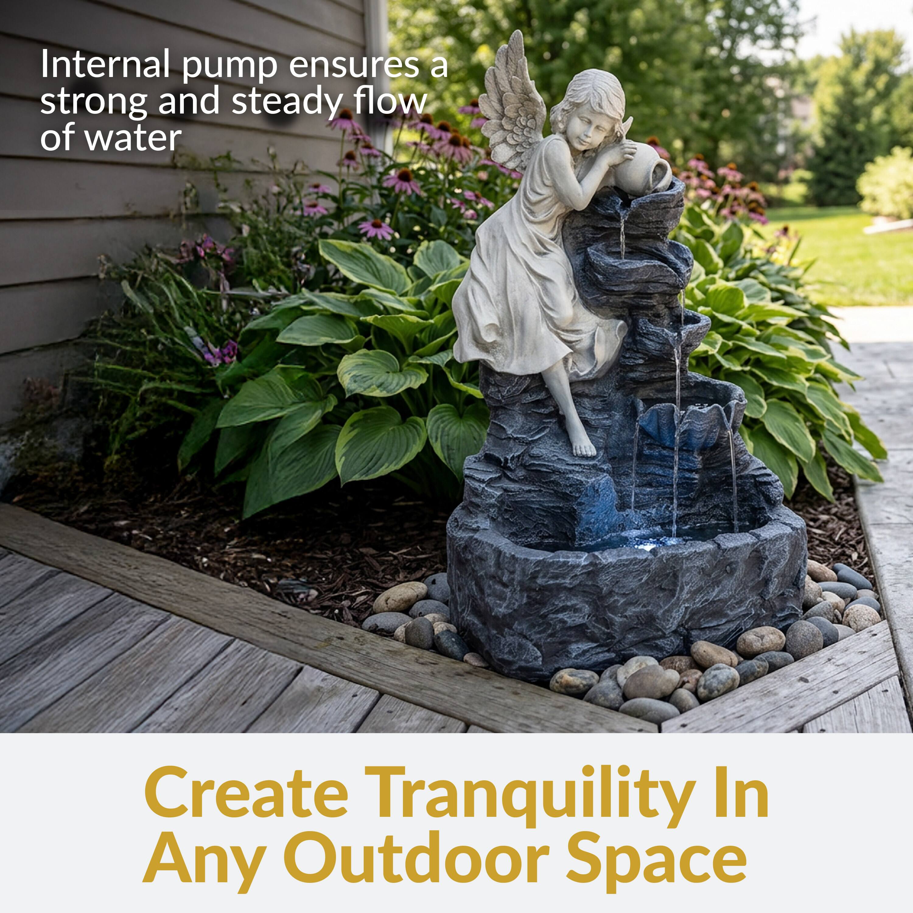Internal pump ensures a strong and steady flow of water

Create Tranquility In Any Outdoor Space
