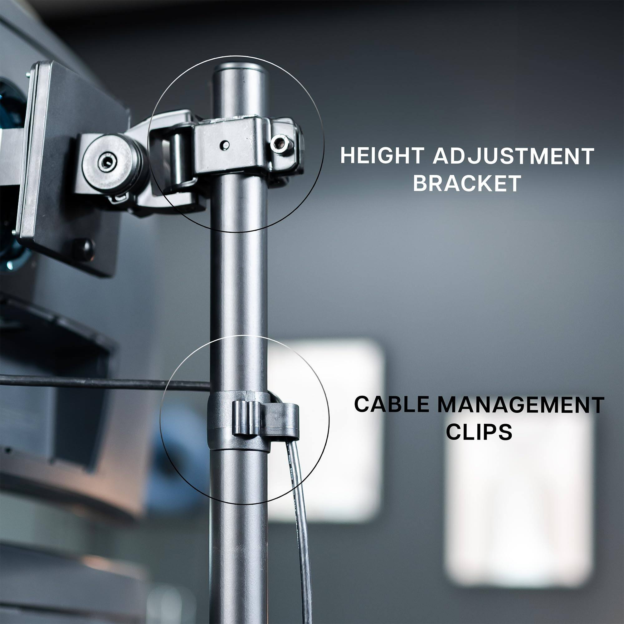 HEIGHT ADJUSTMENT BRACKET  
CABLE MANAGEMENT CLIPS