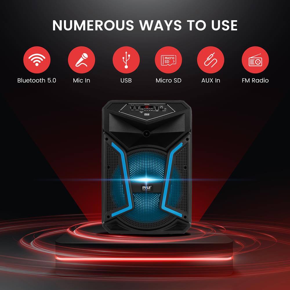 NUMEROUS WAYS TO USE

- Bluetooth 5.0
- Mic In
- USB
- Micro SD
- AUX In
- FM Radio