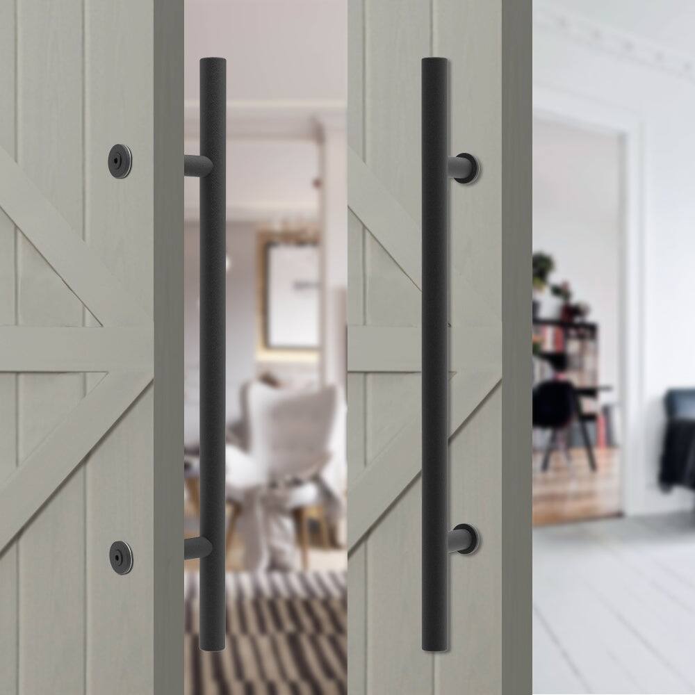 Alt View 3. Boyel Living - 22 in. Steel Black Powered Ladder Sliding Barn Door Handle - Black.