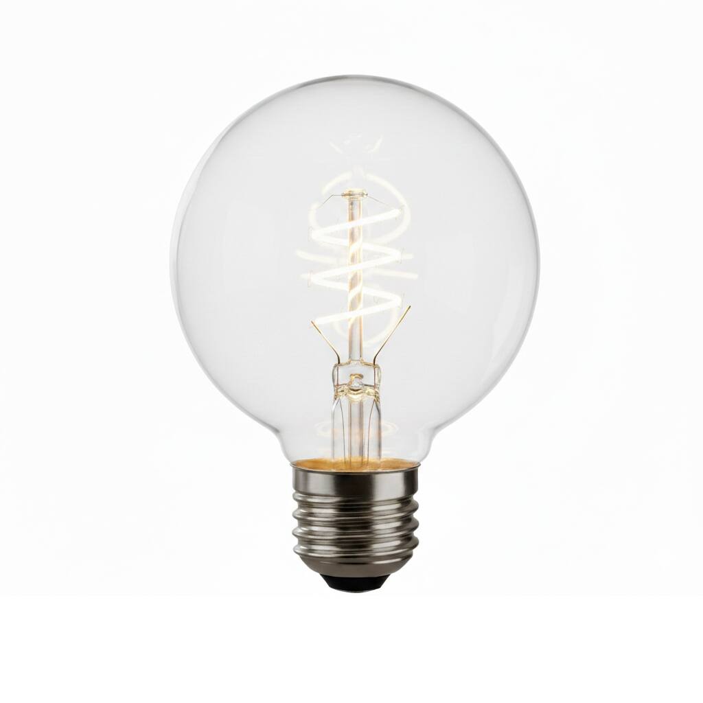 Front. VIRIBRIGHT - 60-Watt EQ G40 E26 Dimmable 800lm T20 Clear Globe Light Bulb, 2700K (1-Pack) - White.