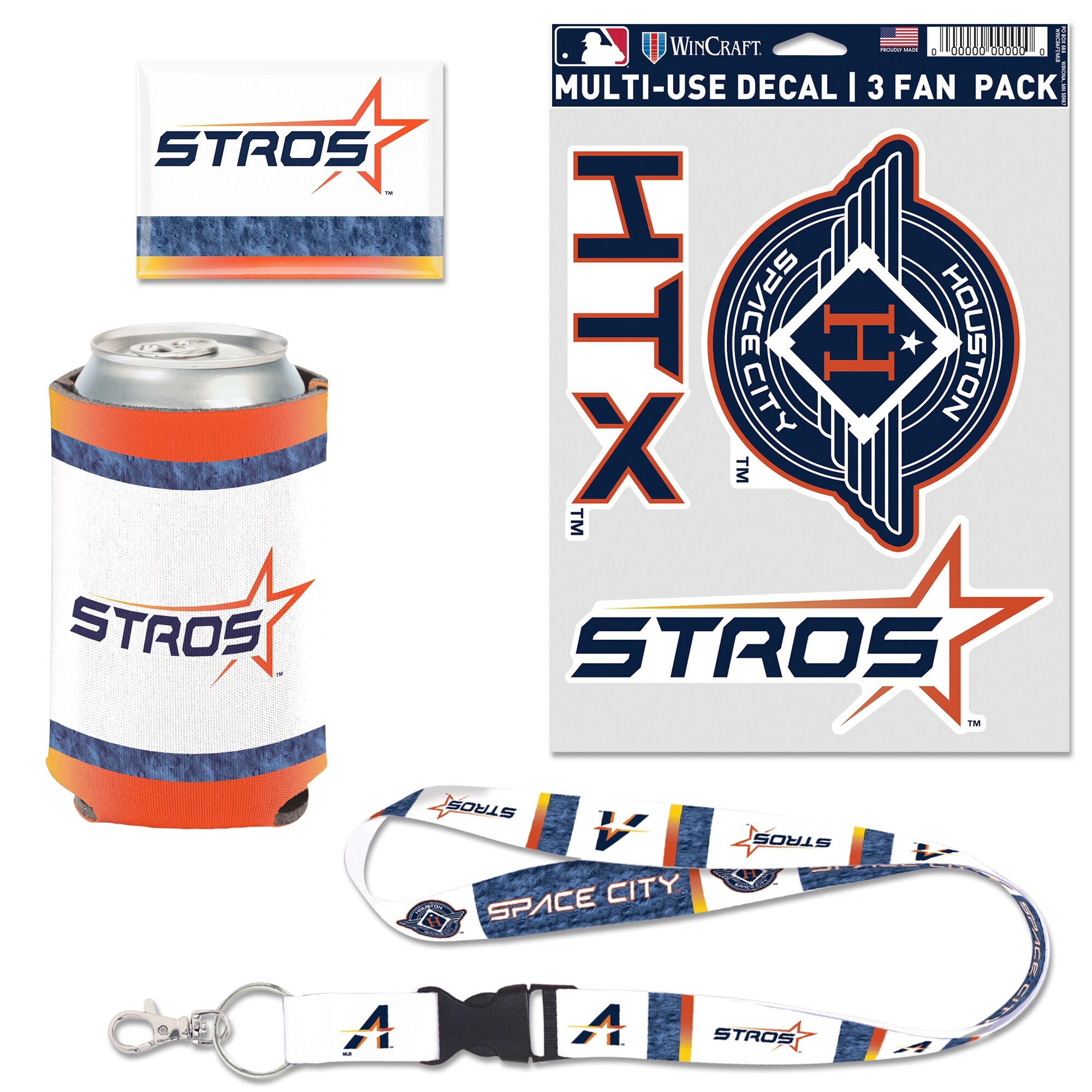WinCraft - Houston Astros 2025 City Connect Four-Piece Fan Pack - Multicolor