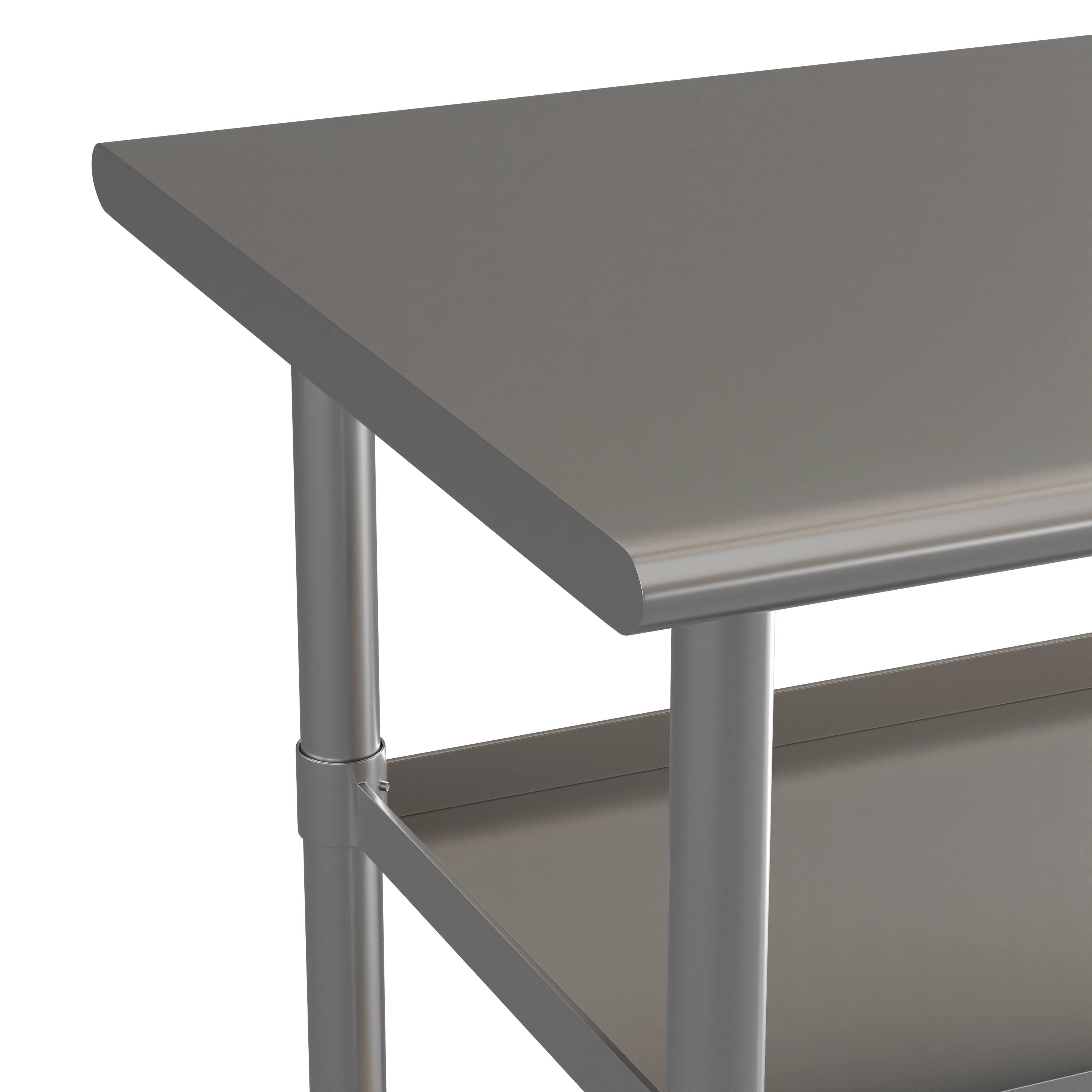 Alt View 7. Emma + Oliver - NSF Certified Stainless Steel 18 Gauge Work Table with 2 Undershelves - Stainless Steel.