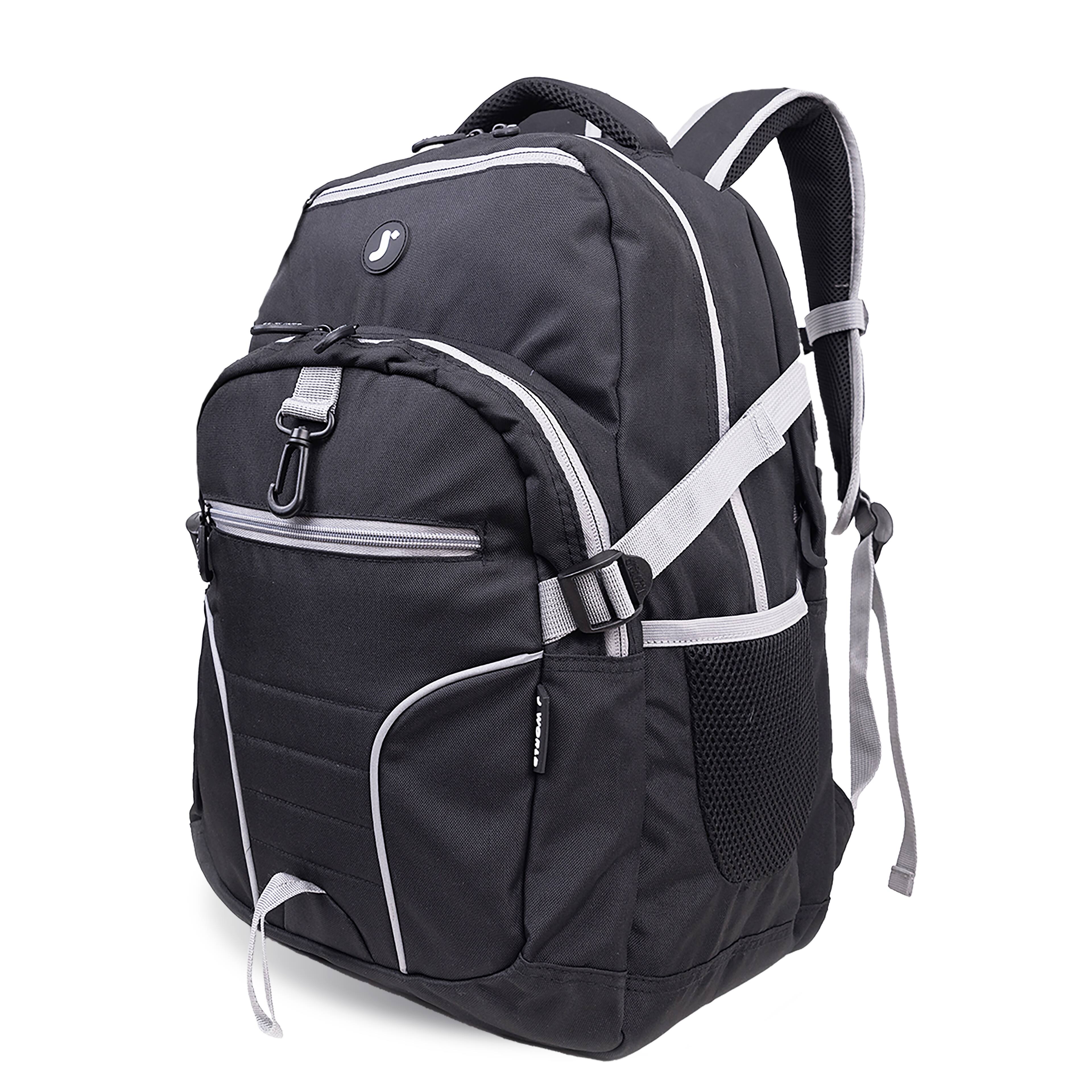 Angle. J World - J World Boys and Girls Atom 18.5" Multi-Compartment Laptop Backpack for School and Travel, Black - BLACK.