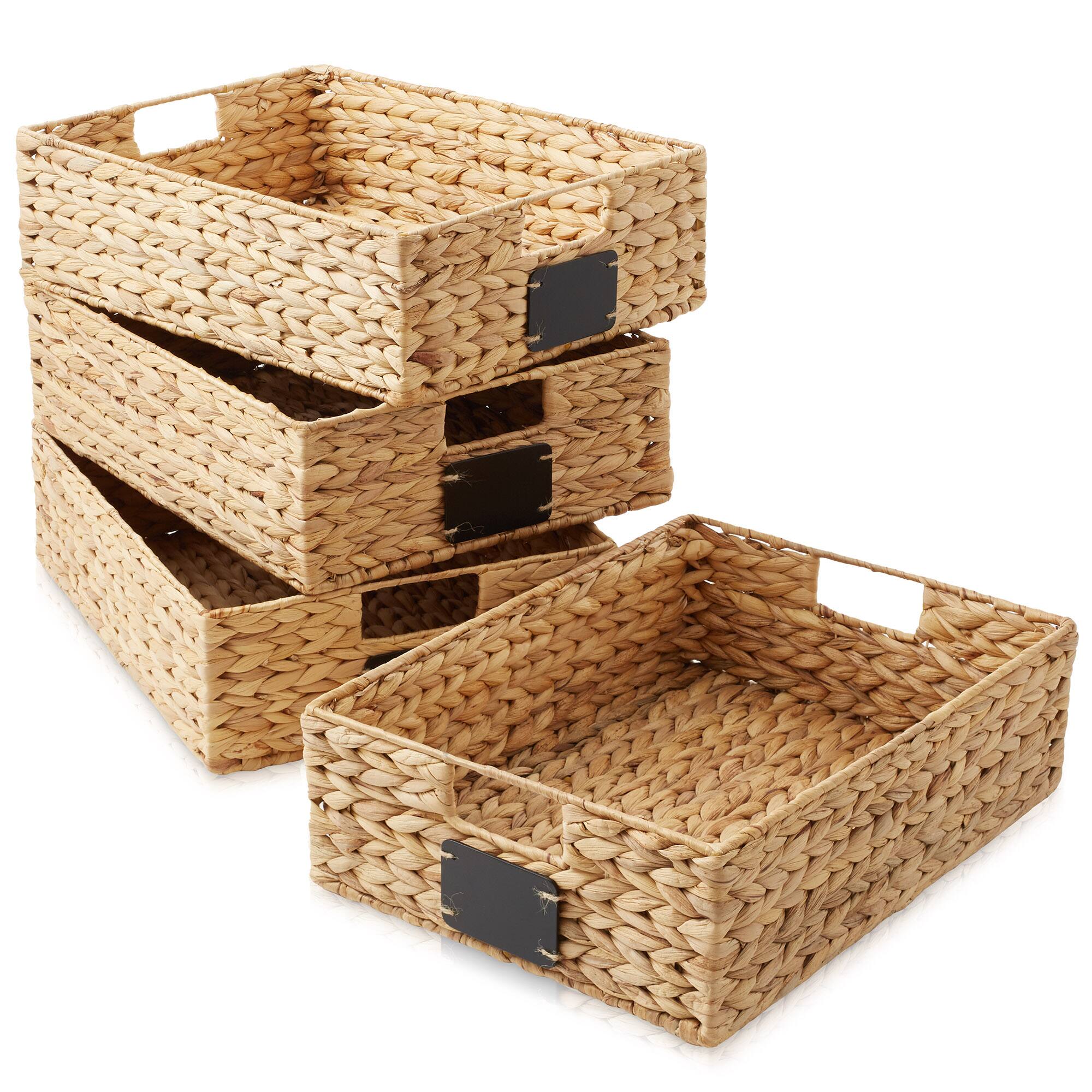 Alt View 2. Casafield - Water Hyacinth Pantry Storage Basket Organizer Bins - Natural - Hyacinth.