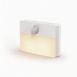 Jandcase - 0.45W Plug-in Motion Sensor Night Light, 3000K Warm Glow, Square Design, Non-, ON/OFF/AUTO Modes - White