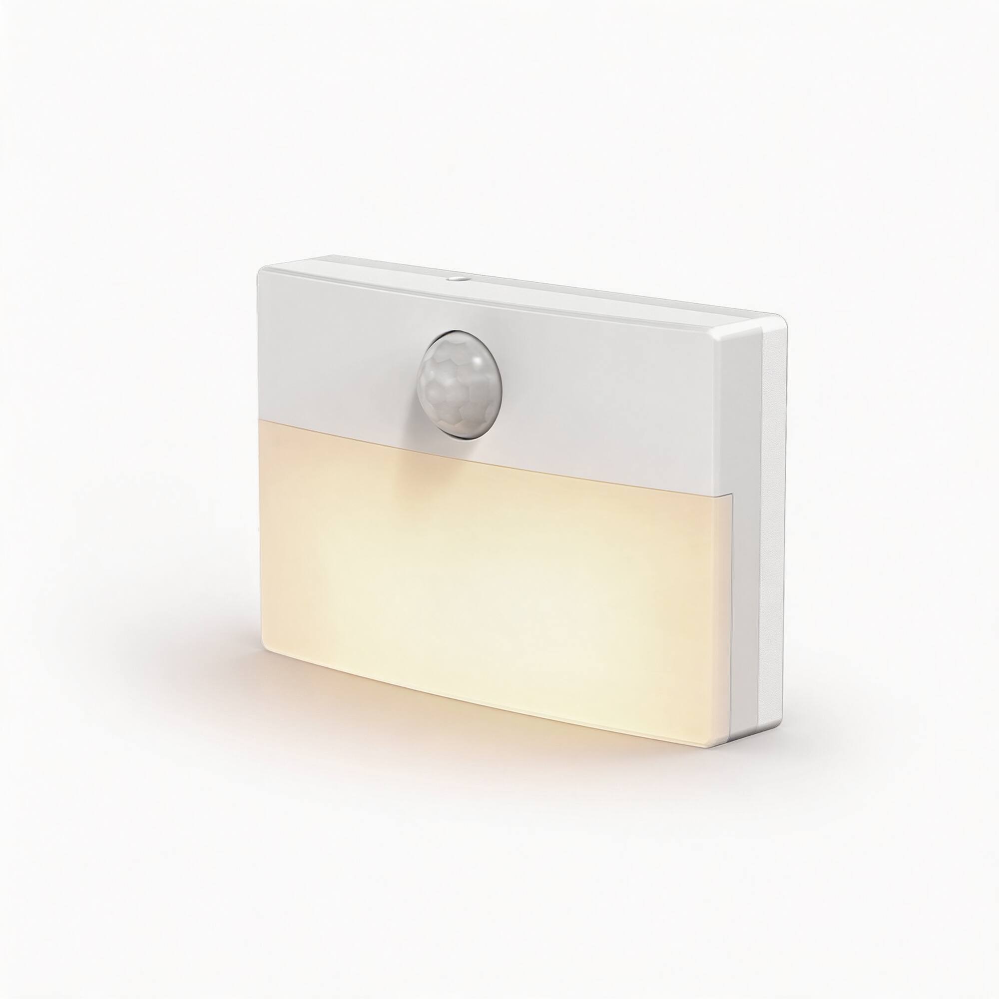 Front. Jandcase - JANDCASE 0.45W Plug-in Motion Sensor Night Light, 3000K Warm Glow, Square Design, Non-, ON/OFF/AUTO Modes - White.