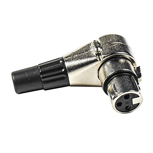 Front. HQRP - 3-Pin XLR Right Angle Female Connector - Adjustable 7-Position Mic Audio Cable Adapter - Silver.