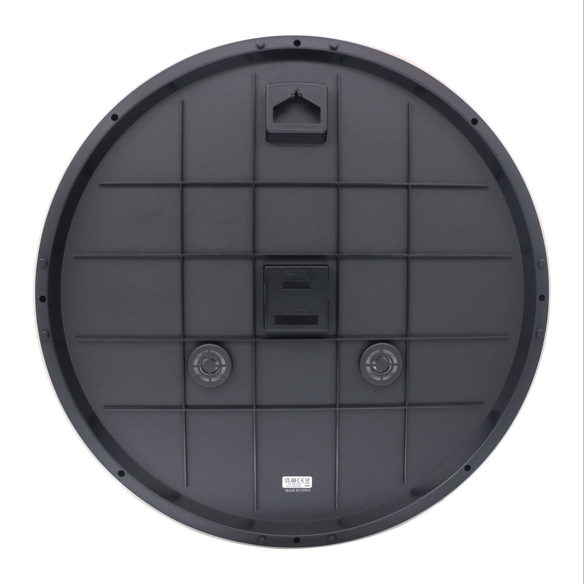 Angle. Seiko - Seiko 20" Ondo Splash Resist Thermometer Hygrometer Wall Clock - Brown - Brown.