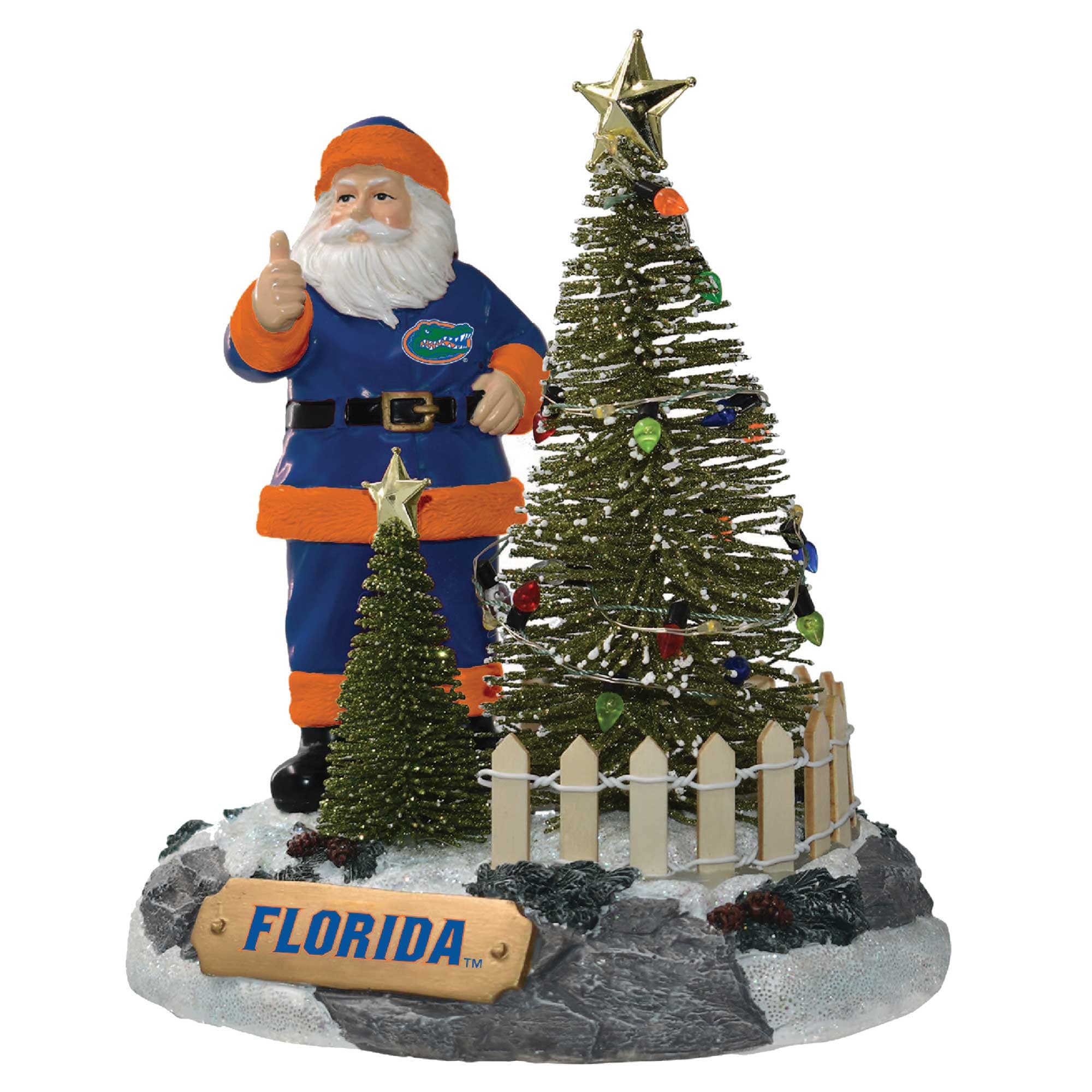 The Memory Company - Florida Gators Santa Figurine with LED Tree - Multicolor