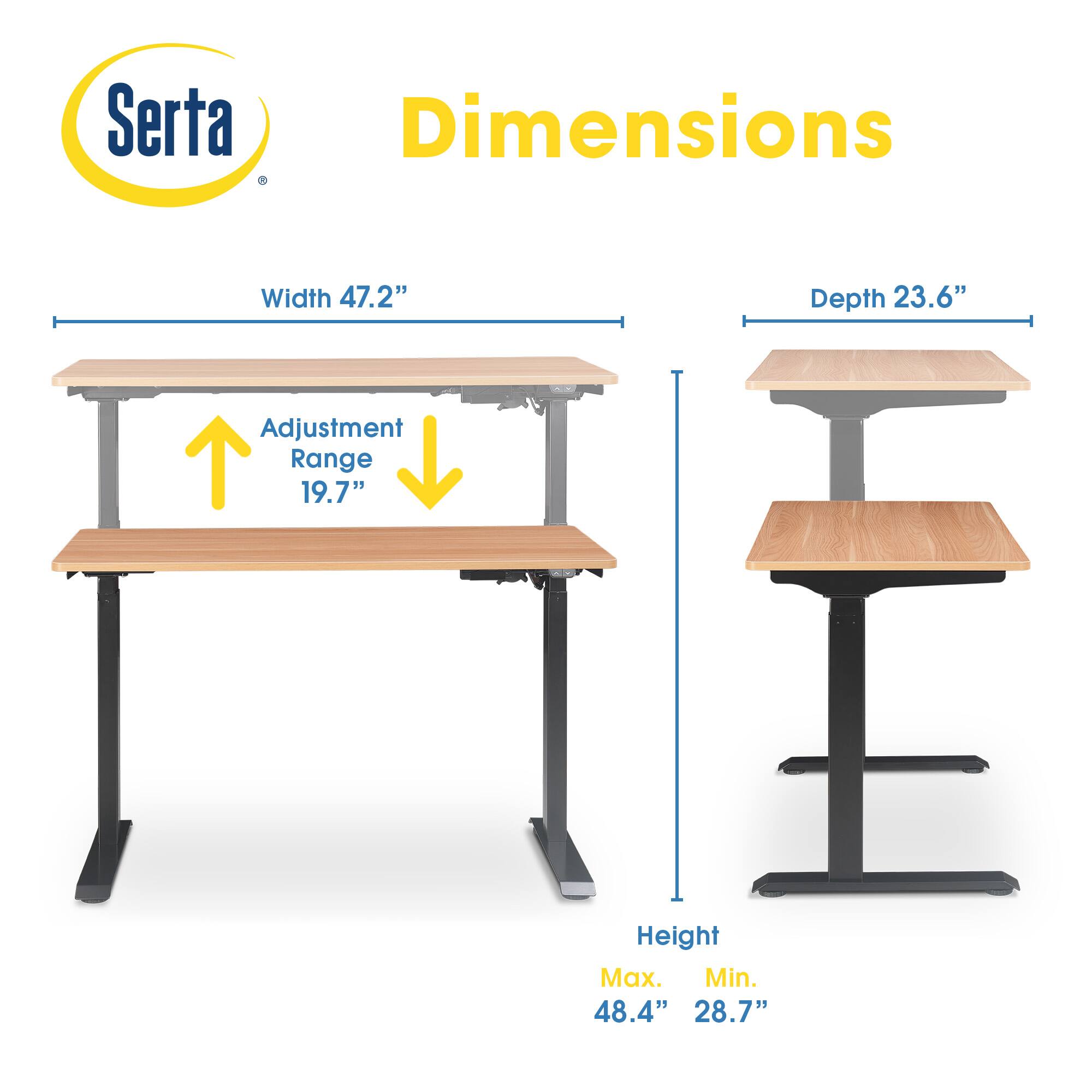 Serta – Creativity Electric Height Adjustable Standing Desk – Light Brown Sansujyuku sansujyuku.com