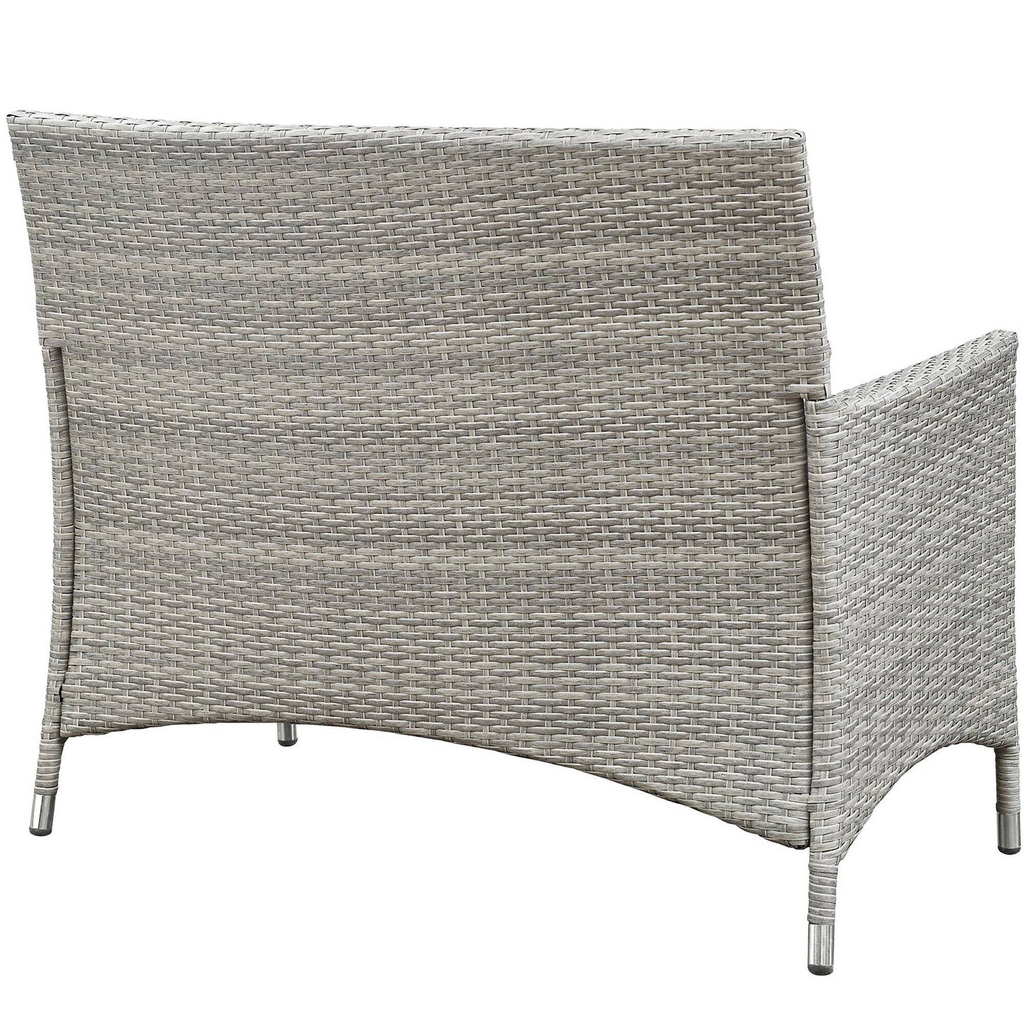 Alt View 6. Modway - Bridge 4 Piece Outdoor Patio Patio Conversation Set by Modway - Light Gray Gray.