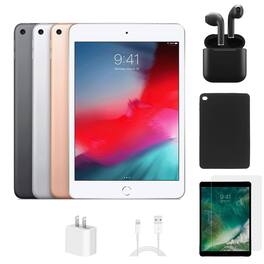 Apple - Refurbished Excellent - iPad Mini 5 A2133 (WiFi) 64GB w/ Case, Wireless Earbuds,Tempered Glass Screen Protector - Silver