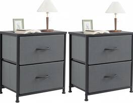 AOITUN - Nightstand Set with 2 Storage Drawers, Perfect for Dorm Rooms - Gray