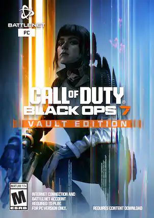 BATTLE.NET PC
CALL OF DUTY BLACK OPS 7 VAULT EDITION
MATURE 17+ INTERNET CONNECTION AND BATTLE.NET ACCOUNT REQUIRED TO PLAY. ESRB FOR PC VERSION ONLY. REQUIRES CONTENT DOWNLOAD