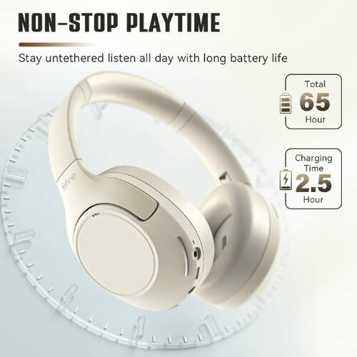 NON-STOP PLAYTIME  
Stay untethered, listen all day with long battery life  
Total 65 Hour  
Charging Time 2.5 Hour