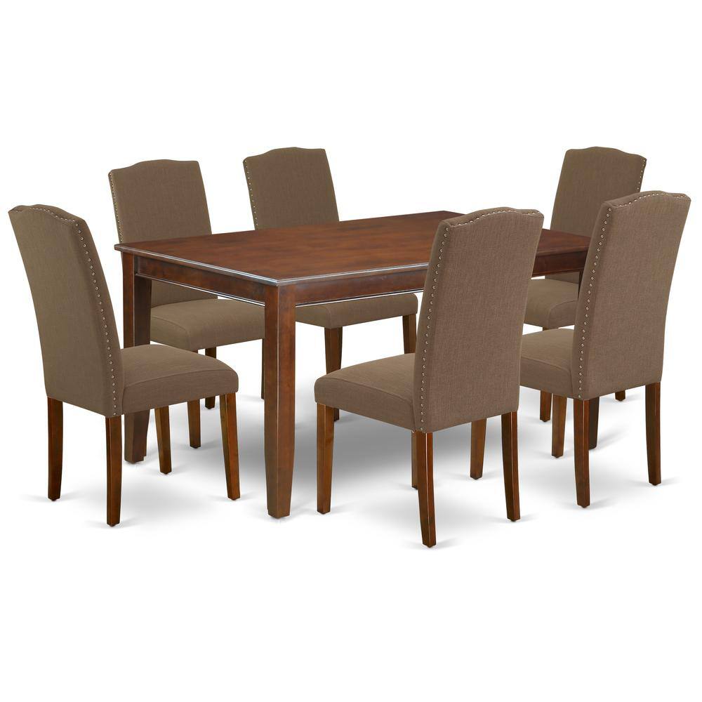 Back. East West Furniture - Dining Room Set Mahogany - Brown.