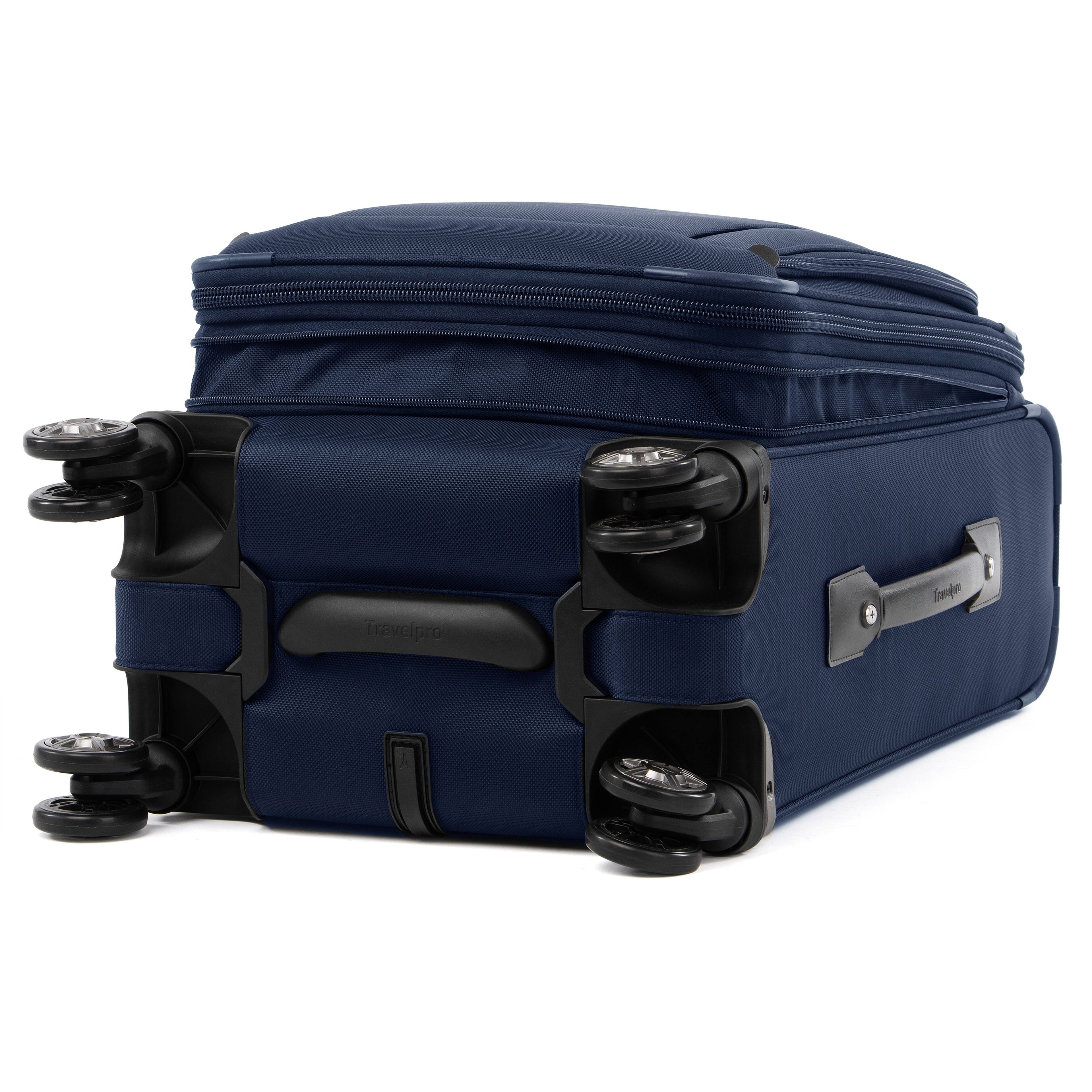 Alt View 3. Travelpro - Platinum Elite Softside Expandable 21" Carry On Spinner - Dark Blue.