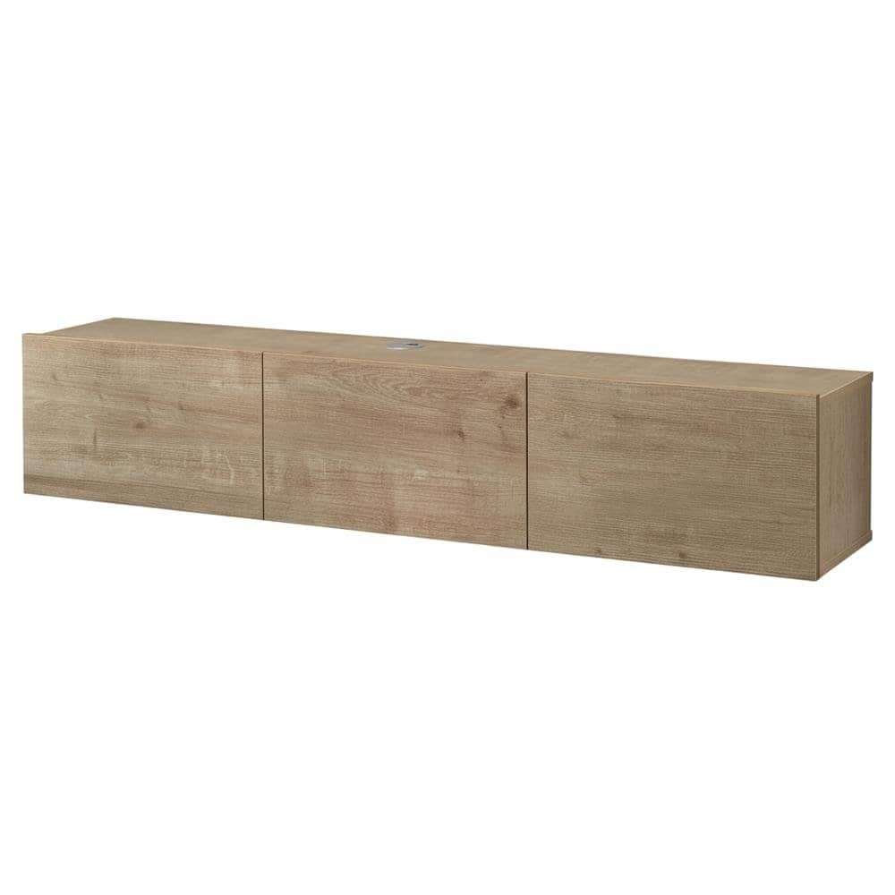 FurniFact - floating TV stand, screens up to 75 inches, sturdy rubberwood - Brown price history on PriceWatchPro