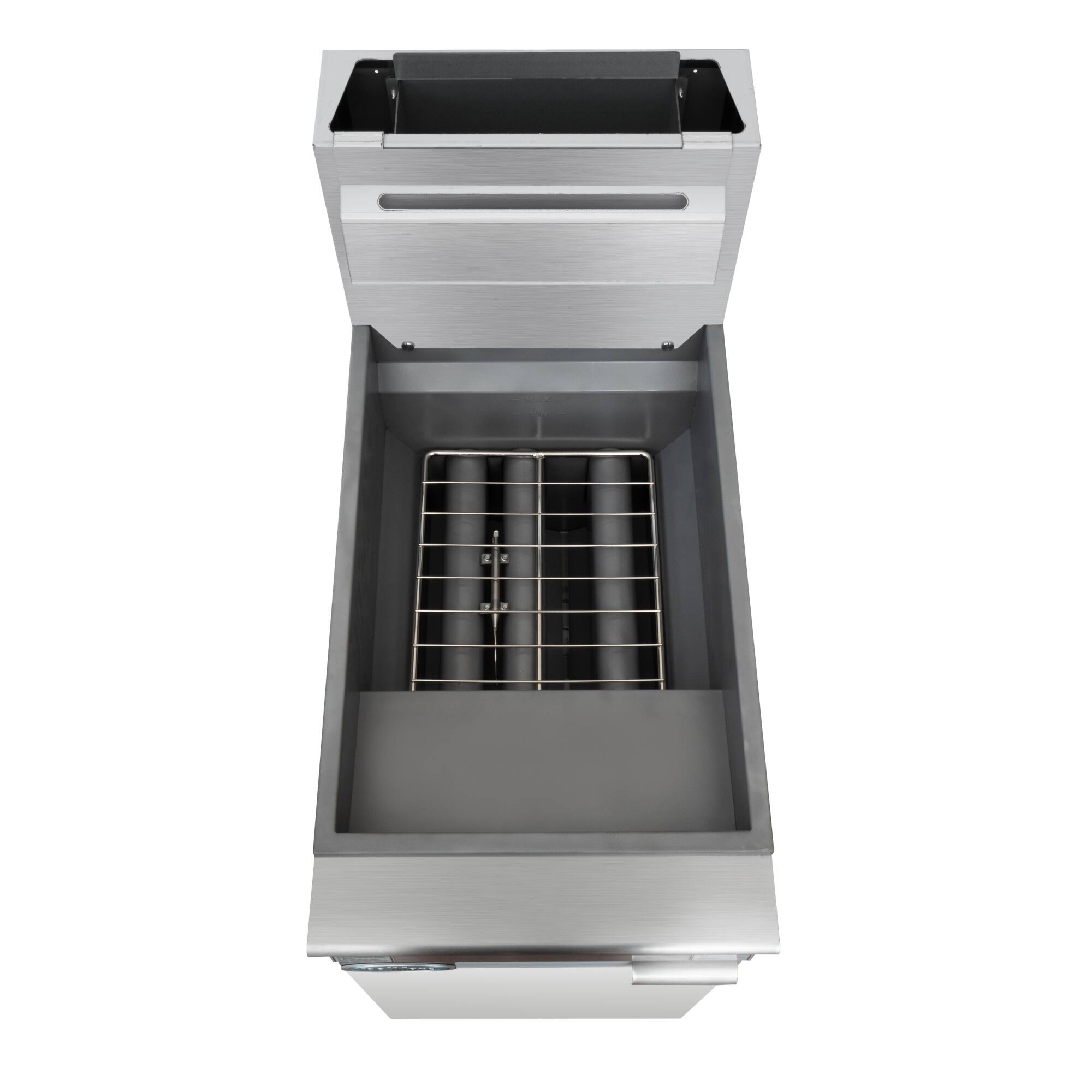 Alt View 3. Koolmore - 40 lb. Floor Standing Liquid Propane Commercial Fryer with 90,000 BTU in Stainless-Steel, ETL Listed (KM-FDF40-LP) - Silver.