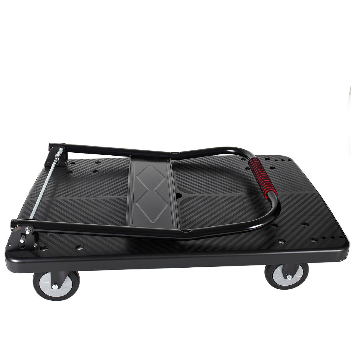 Alt View 6. Ropilly - Ropilly Folding Platform Truck with Silent Wheels, 660 lb Capacity Steel Flatbed Cart - Black.