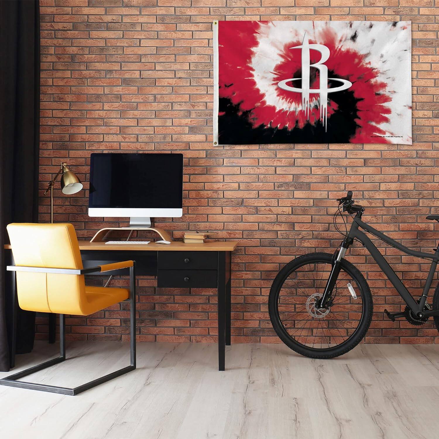 Alt View 1. Rico Industries - Houston Rockets Bold Tie Dye Design 3x5 Indoor/Outdoor Banner Flag - Multi.