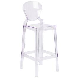 Flash Furniture - Theo Ghost Barstool with Tear Back in Transparent Crystal - Clear