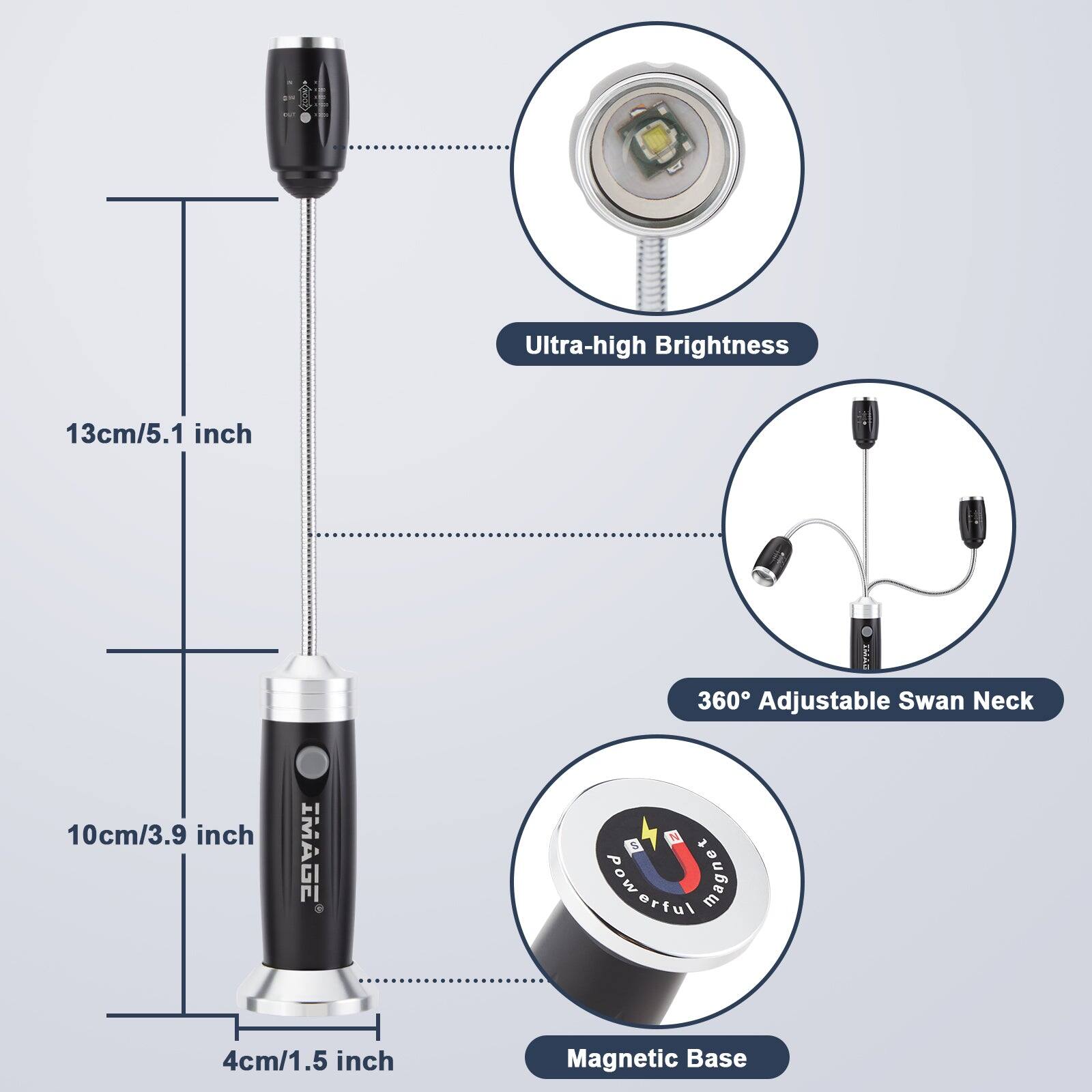 Alt View 2. IMAGE - 2 Pack LED BBQ Grill Lights - Black.