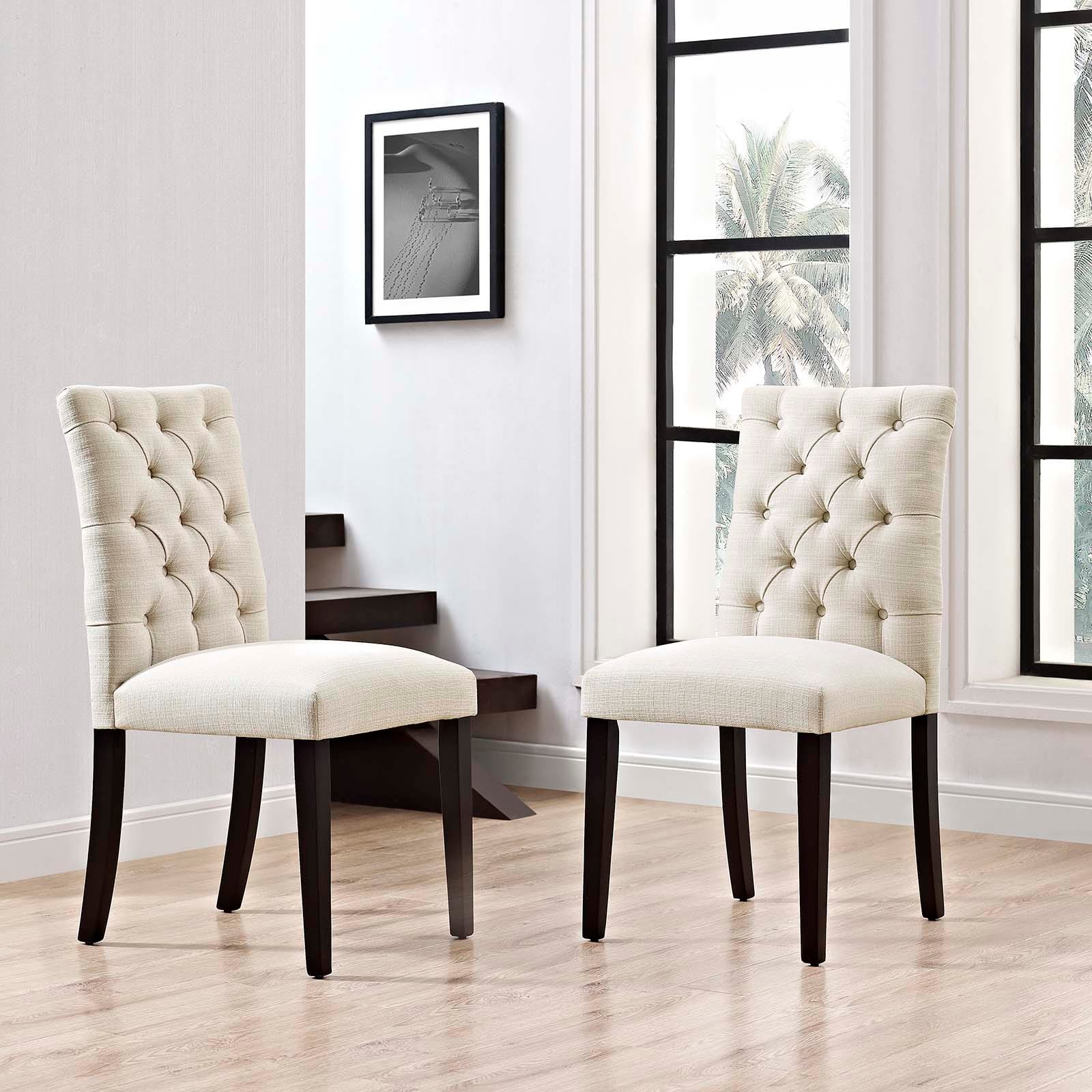 Photos - Chair Modway Duchess Fabric Dining Set of 2 by - Beige EEI-3474-BEI