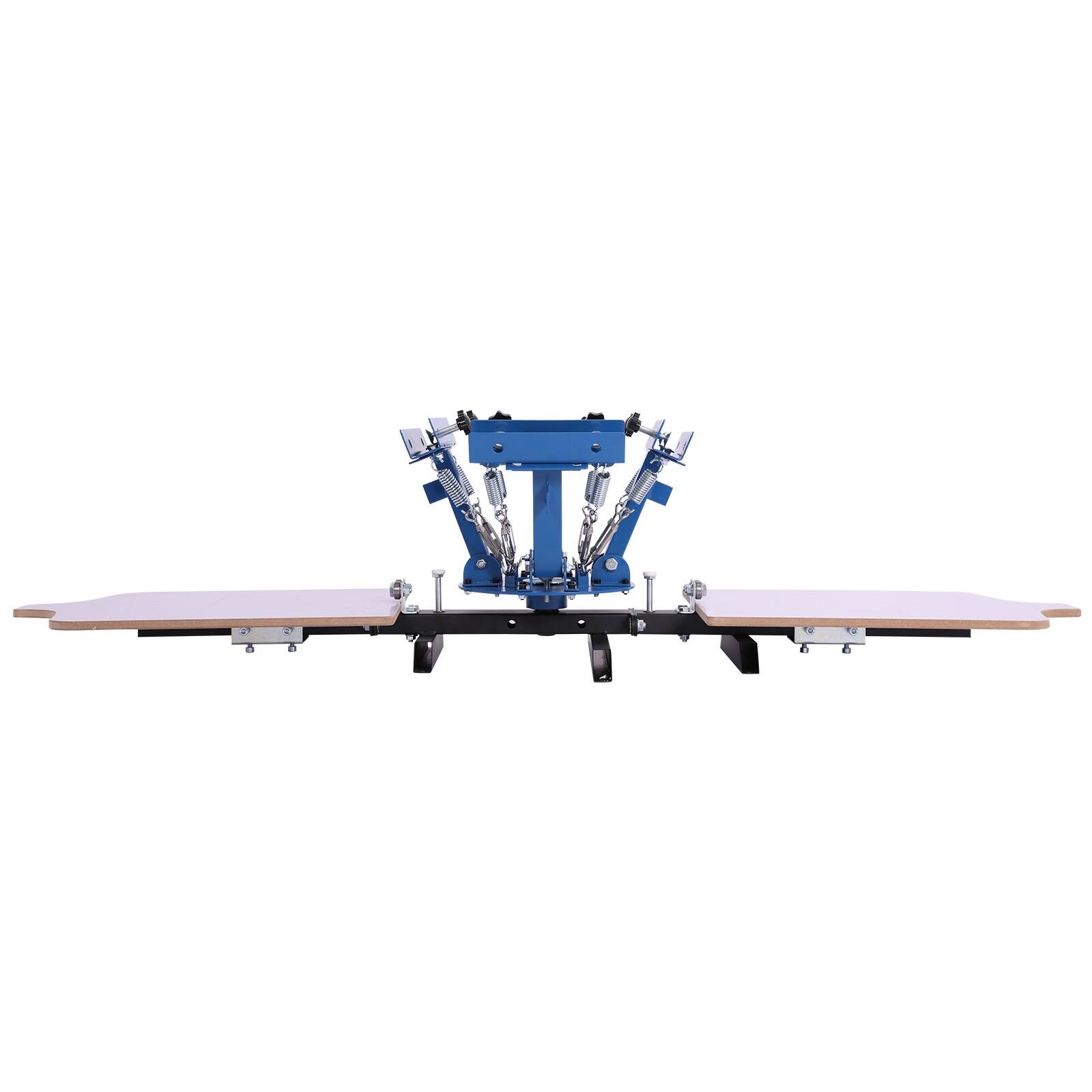 Alt View 5. VEVOR - Screen Printing Machine 4 Color 2 Station Silk Screen Printing Press,21.3 x 17.7 in, 360° Rotatable,Accurate Positioning - Blue.