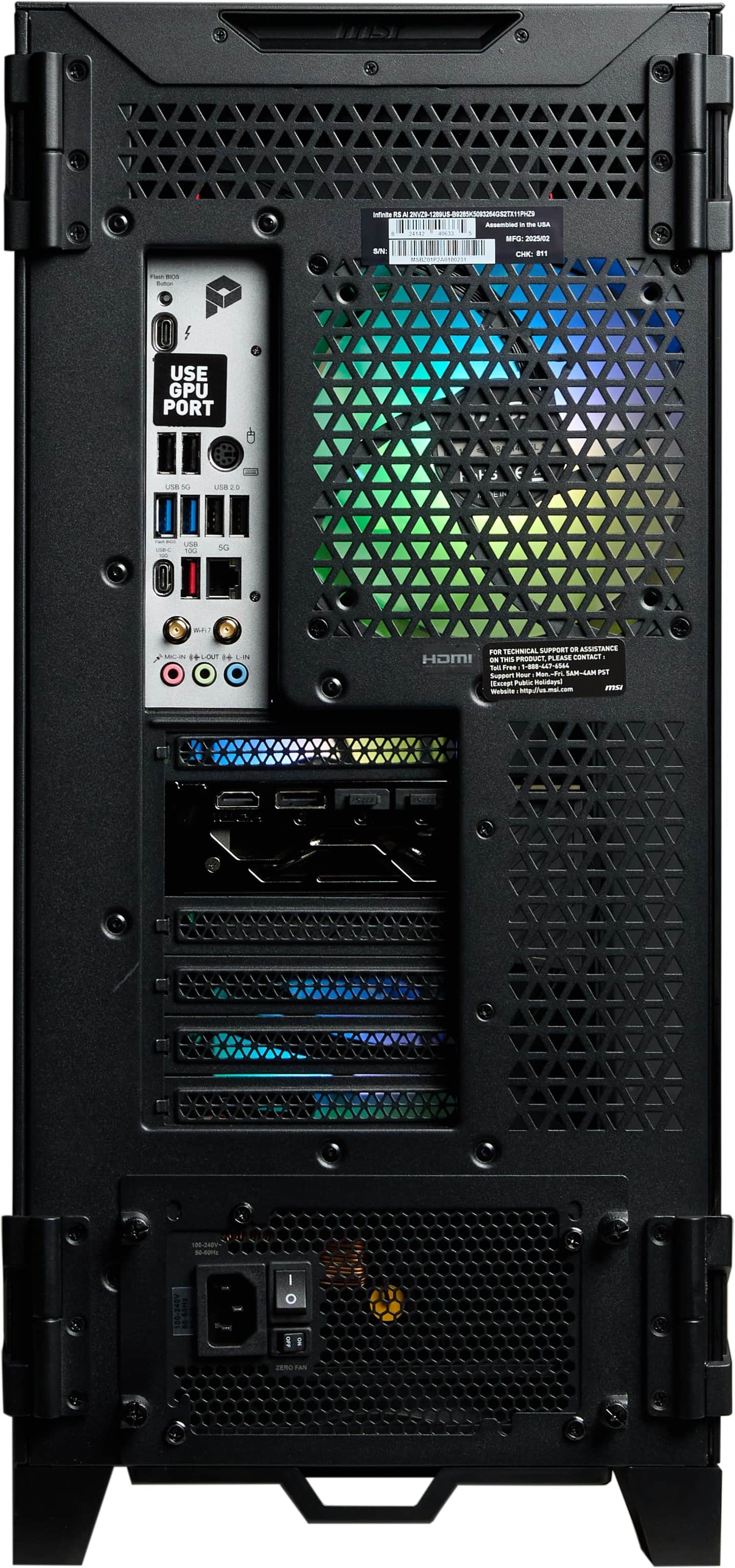 MSI Infinite RS AI Gaming Desktop Intel Ultra 9 285K 64GB