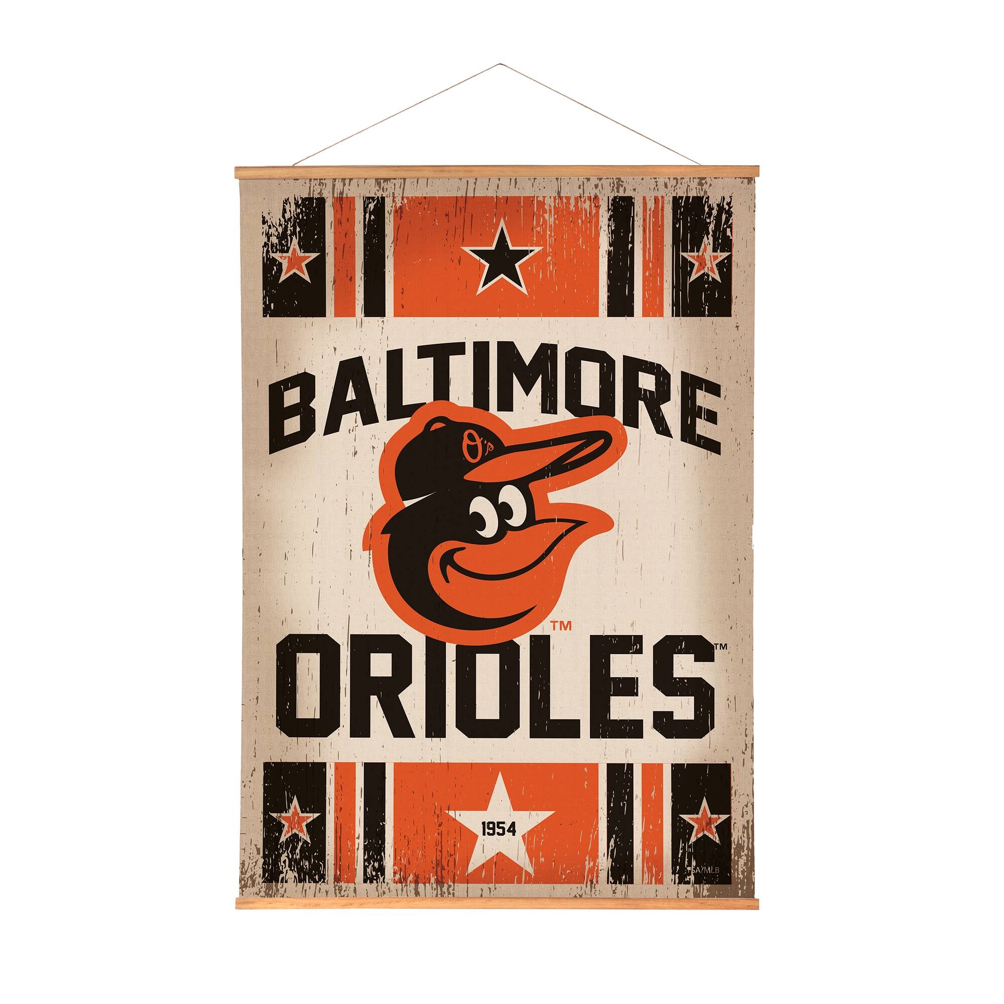 Baltimore Orioles 36" x 54" Large Canvas Wall Art Tapestry with Wood Frame